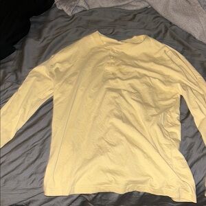 Yellow Long Sleeve Henley Shirt